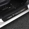 Car Door Sill Stickers Carbon Fiber Door Sill Film Car Sticker for Tesla Model 3 Y X S P100D P85D 200 Logo Car Accessories