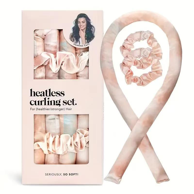 

Satin Tie-Dye No-Heat Hair Curling Tool: Gentle Cotton-Filled Styling Gadget