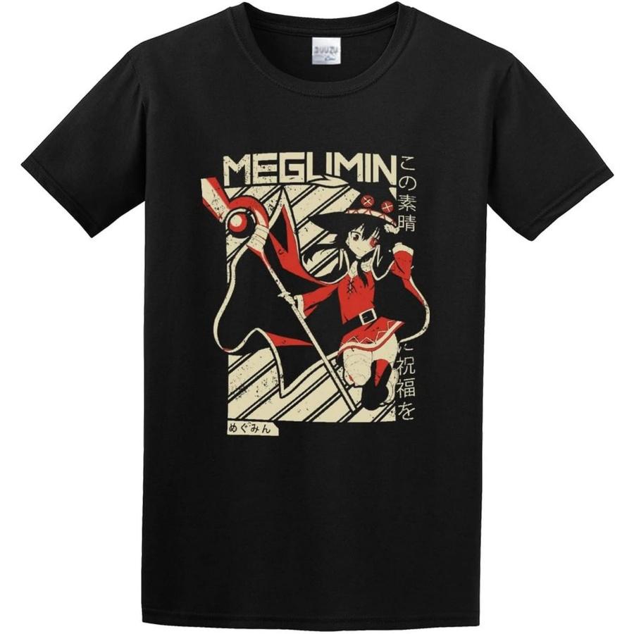 XINYIFENG Мегумин Коносуба Прекрасный Мир Удобная Мультяшная Мужская Панк Дизайнерская Футболка Черная S