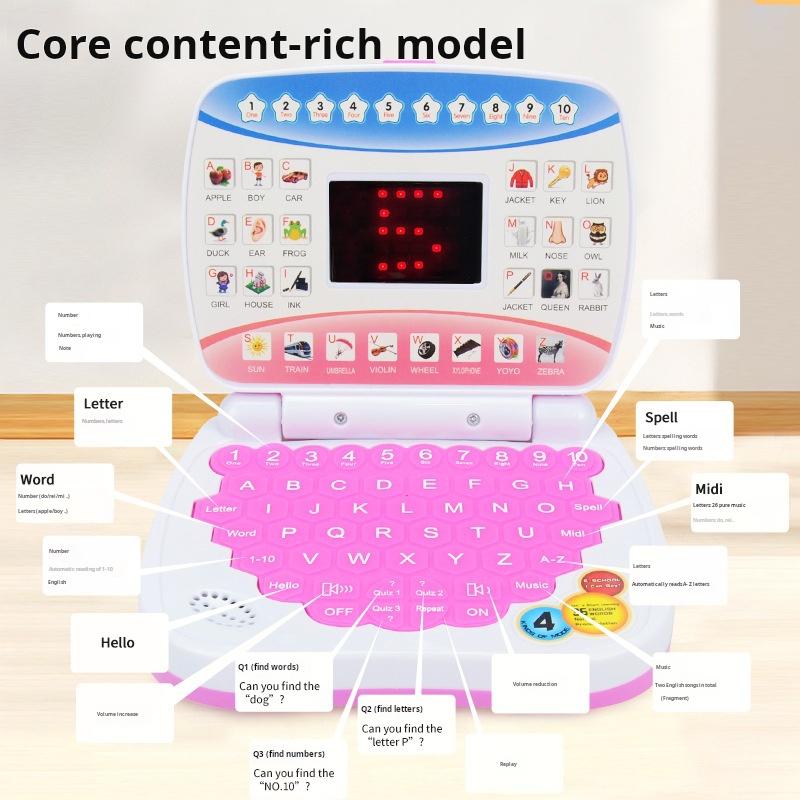 Learning Machine Laptop Computer Child Electronic Preschool Language Education Toys Gift Toddler Kid Developing Cognitive Skills