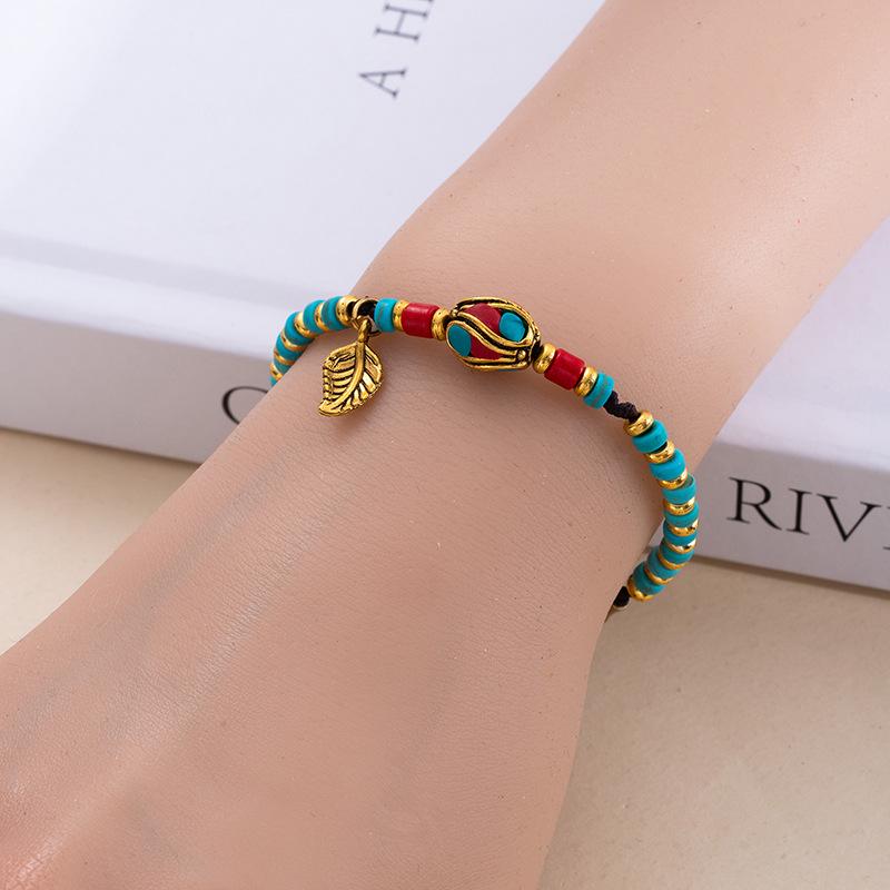 Tibetan-Inspired Retro Beaded Bracelet: Exquisite Handmade Ethnic Jewelry for Women