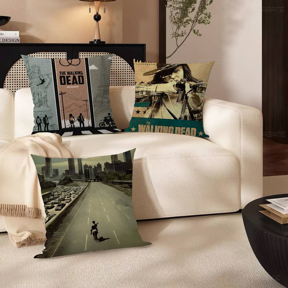 Classic Movie T-the W-walking D-dead Decorative Room Aesthetics Pillow Case Home Decor Bedroom Sofa Bed Couch Pillow Cover
