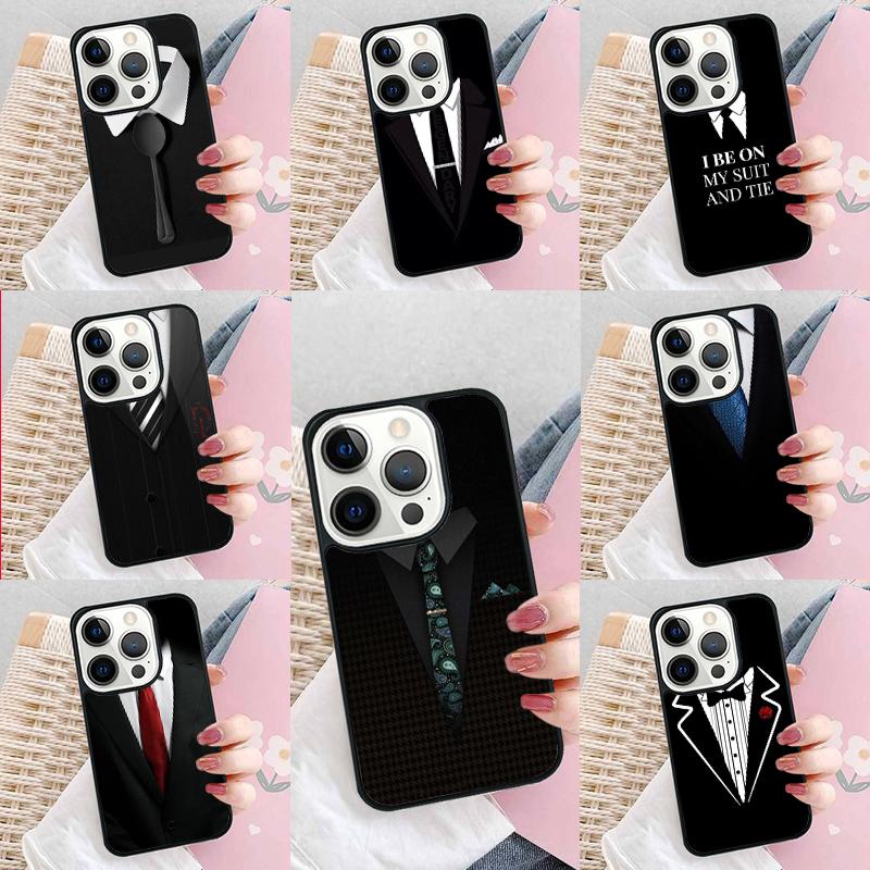 Suit Up Tie Phone Case For iPhone 17 Air 15 16e 14 13 Pro Max Coque 12 11 Pro Max PLUS cover