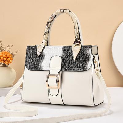 Tasche 2025 neu gespleißte Handtasche mit Krokodilmuster, großes Fassungsvermögen, hochwertige Textur, Umhängetasche