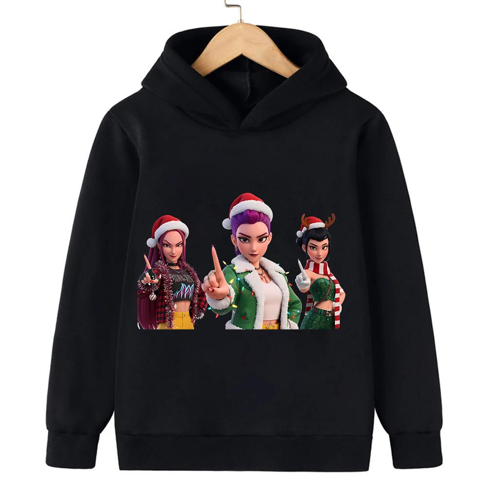 

KPop Demon Hunters Christmas Anime Boys Girls Hoodies Warm Fashionable Autumn Winter Hoodies 165