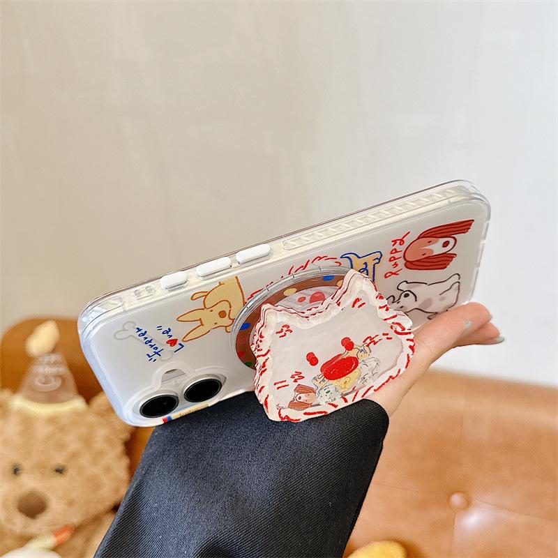 Cute Doodle Dog Magnetic Phone Case for iPhone 17/16 Pro Max/15 Pro