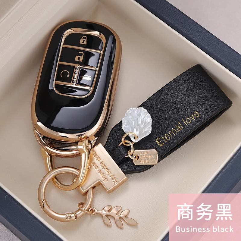 Styling Mouldings New TPU Car Remote Key Case Cover Protect Shell Bag For Honda 2021 2022 Accord Civic Pilot Freed CRV 4 Button
