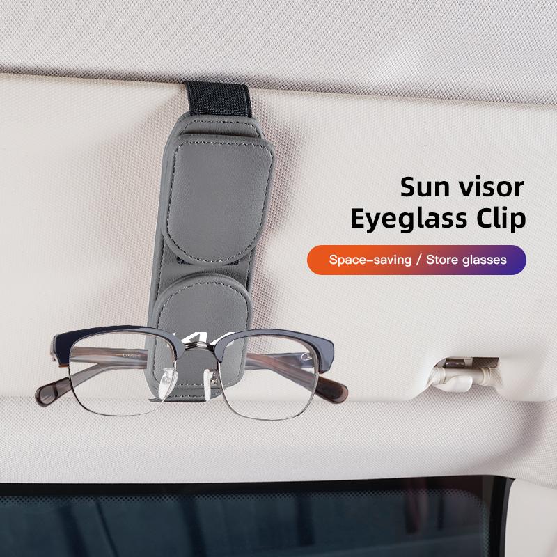 Car Glasses Clip For Kia Sportage Ceed Picanto Rio ProCeed Optima K7 K5 K8 K3 Ray Sun Visor Leather Eyeglass Case Auto Interior