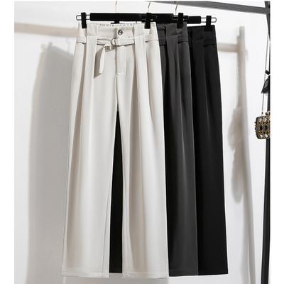 DIMANAF Tamanho Plus Calças Retas Cintura Alta Femininas Calças Básicas Elásticas Soltas Calças Casuais Femininas