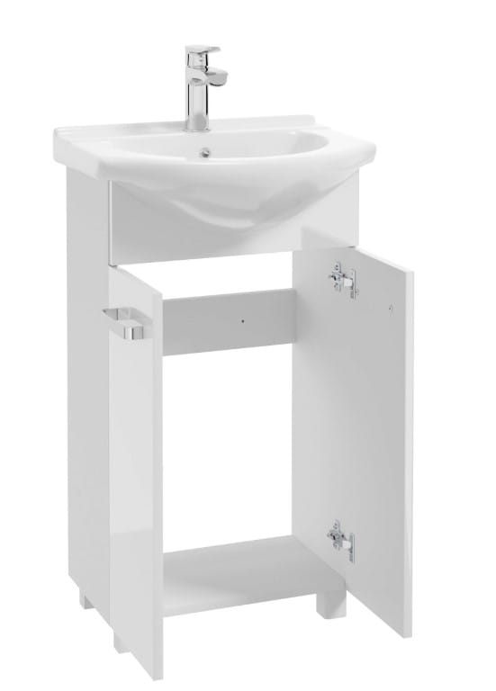 Bathroom set: cabinet with sink 50 white on legs Mila
