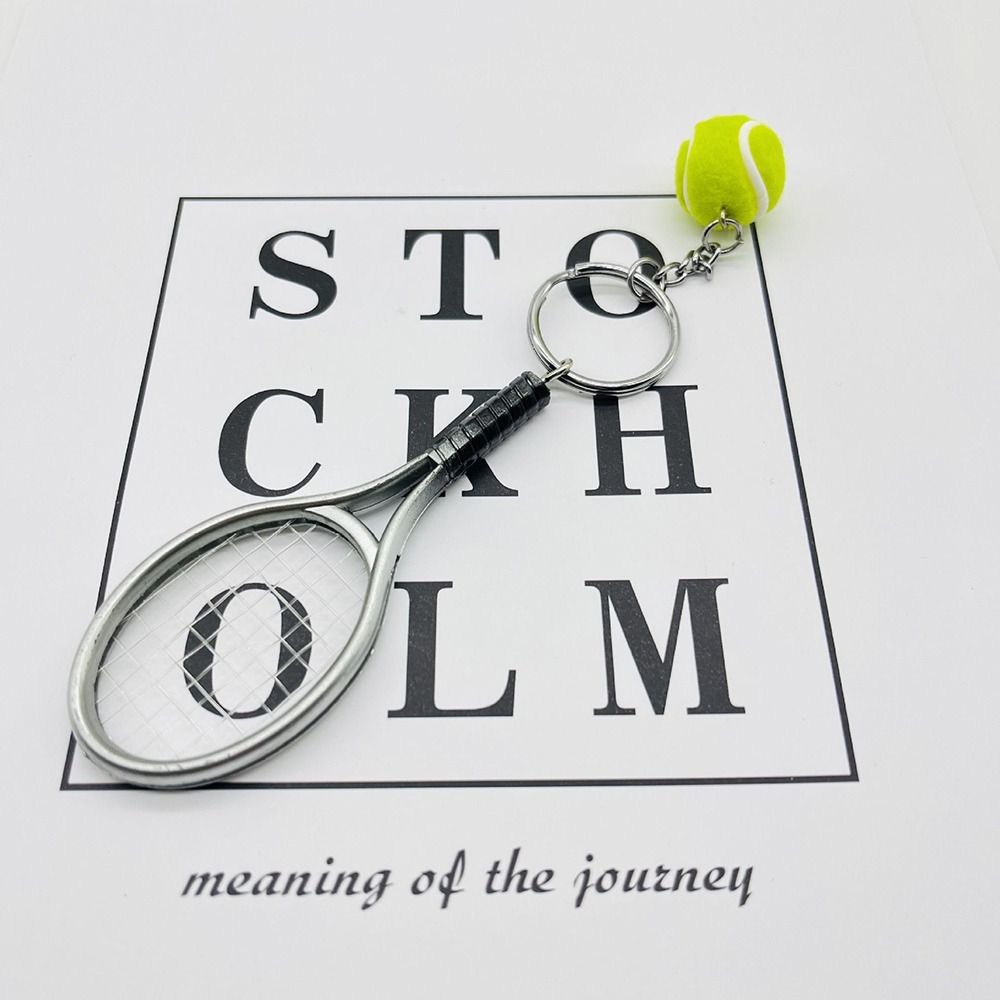 Ornament Tennis Keyring Personalized Tennis Pendant Gift Tennis Ball Keychain серебряный