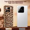For Xiaomi 15 Case Leopard Print PU Leather Coated PC+TPU Electroplating Phone Cover