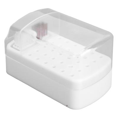 30 Holes Nail Drill Bit Holder Stand with Cleaning Brush Dust Proof Storage Container Box Case for Home Salon