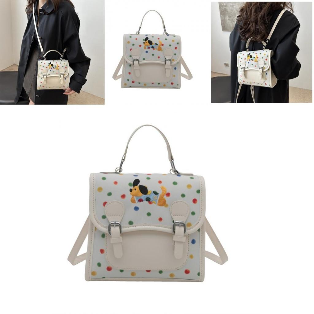 Stylish White Cartoon Large Capacity Square Bag For Women Casual Daily Use
