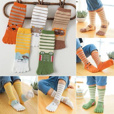 Chaussettes à cinq doigts pour enfants Chaussettes d'orteils absorbant la sueur Chaussettes en coton confortables