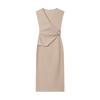Women's Summer New European and American Style Fashion Double Placket Twill V-neck Dress