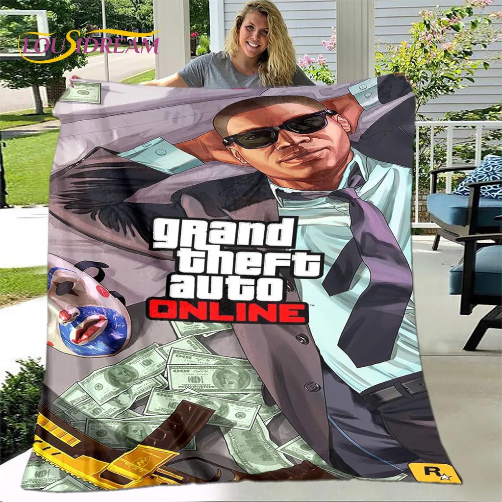 Grand Theft Auto GTA Game Gamer Soft Plush Blanket,Flannel Blanket Throw Blanket for Living Room Bedroom Bed Sofa Picnic Cover