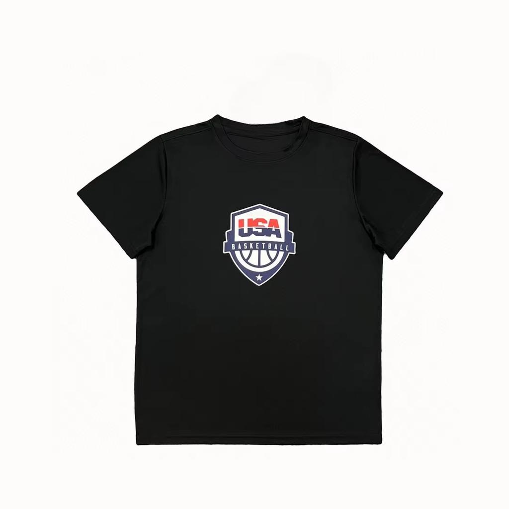 2025 Pánský národní tým USA v basketbalu USA Letní chlapecké a dívčí mládežnické volné ležérní prodyšné tričko s kulatým výstřihem