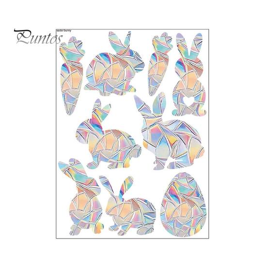 Christmas Window Sticker Protects Birds Prevent Collisions Colorful Reflective Static Adhesion Elk Snowflake Pattern Rainbow Prism Home Decor Decals
