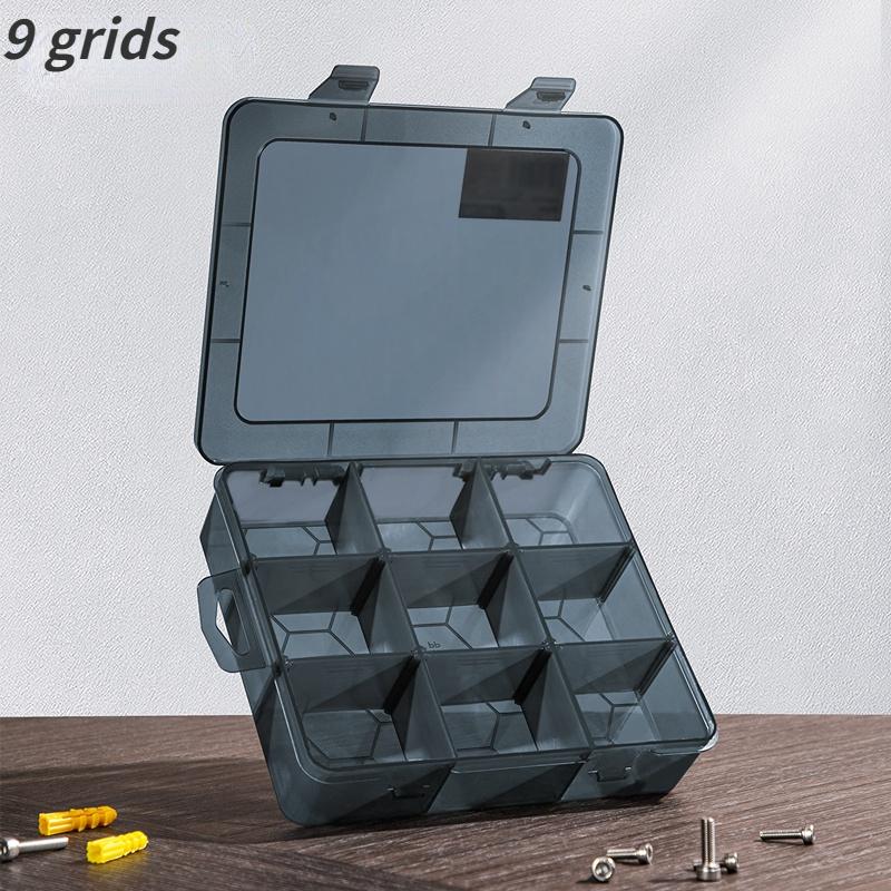 Deli 9-24 Grids Plastic Removable Bulkhead Tool Storage Box Jewelry Display Organizers Boxes Multifunctional Household Tool Case