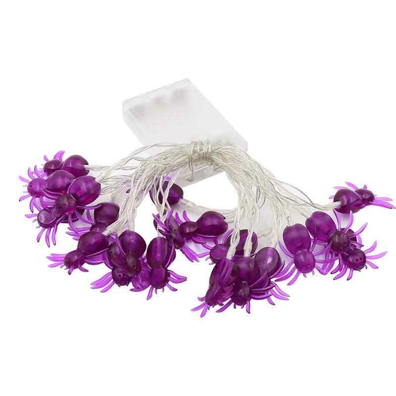 Halloween Party LED Purple Spider String Lights - Outdoor Decorative Atmosphere Lights