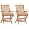 Day and Night - Day and Night Garden Chairs 2 Pcs Solid Teak Wood with Beige Cushions