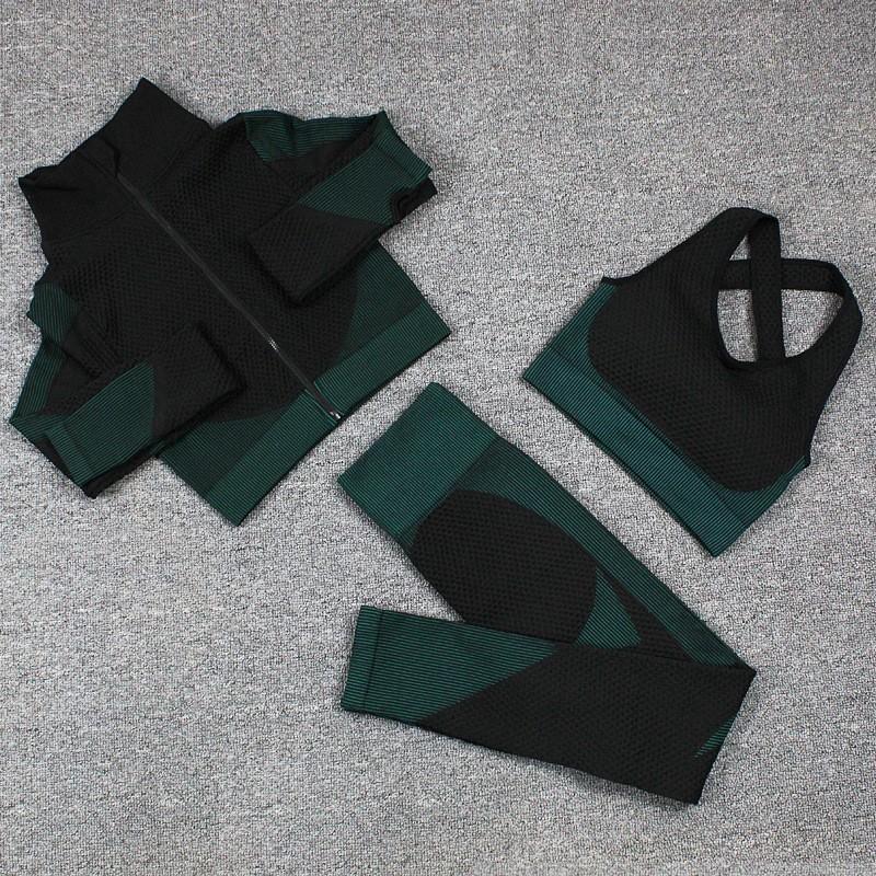JYL Seamless Quick Dry Long Sleeve Pants Plus Size Yoga Set