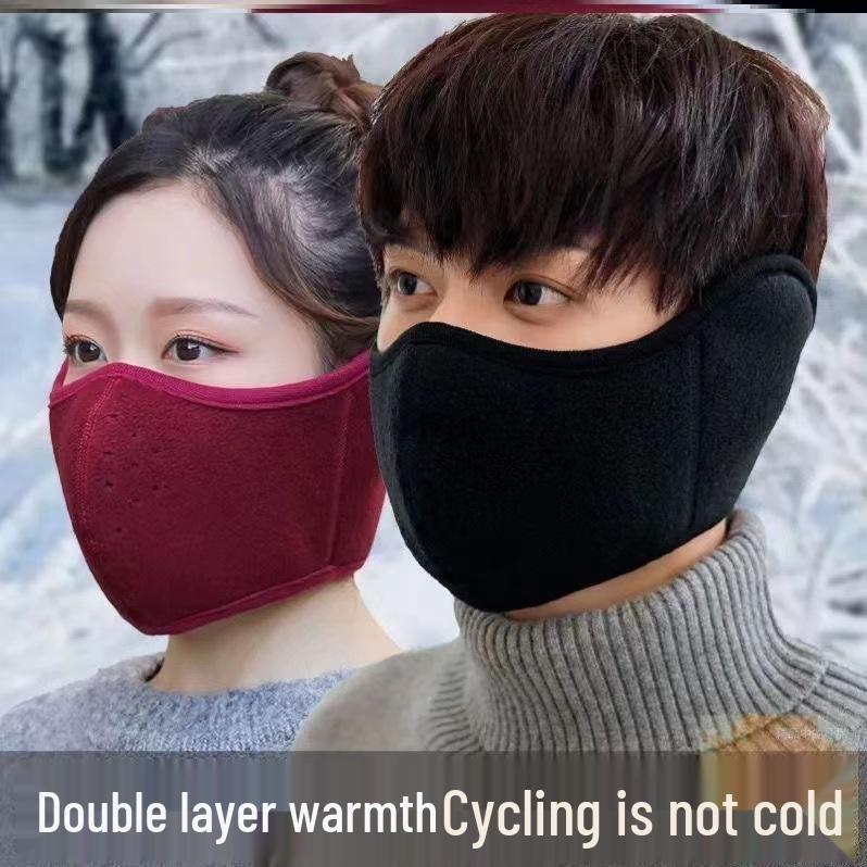 Radfahren Winter Gesichtsmaske mit Fleecefutter und Ohrenklappen, Atmungsaktiv und Warm für Kaltes Wetter