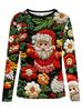 Funny Christmas Ornament Printed T-Shirt Santa Claus Costume 3D Print Men's Long Sleeve T Shirt Harajuku Pullovers Men Clothing