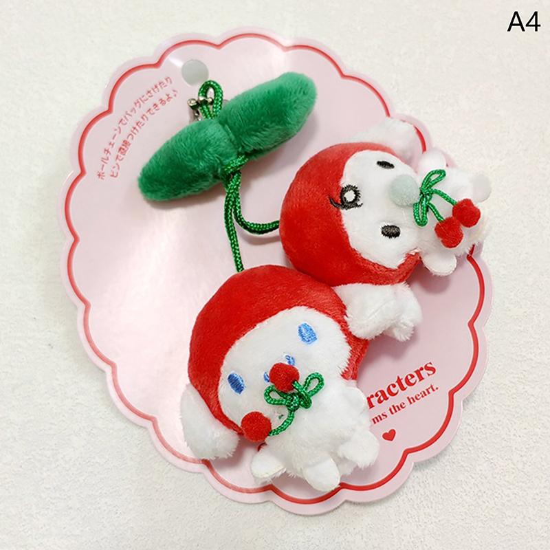 Sanrio Kuromi Pom Pom Purin Hello Kitty Cherry Plush Doll Keychain Ornaments Kawaii Plushie Soft Stuffed Schoolbag Pendant Gifts