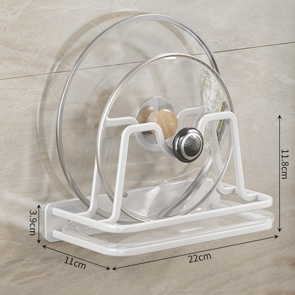 Wandmontierter Topfdeckelhalter mit Ablagefach Stanzfrei Topfdeckel Abtropfgestell Aufbewahrungsregal