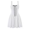 Gentle Wind French Lace Embroidered Bow Strap Temperament Waist Square Neck Suspender Dress Summer