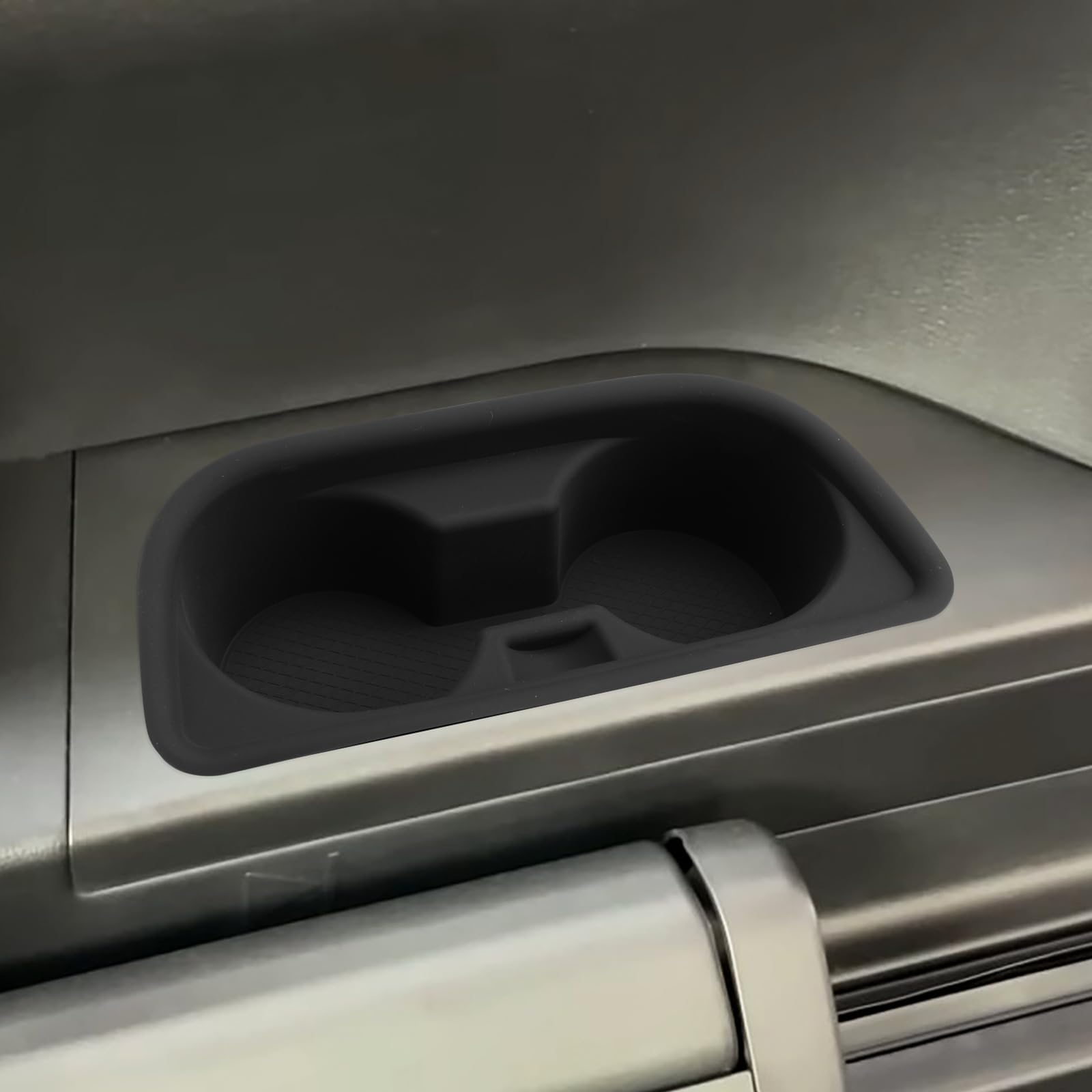 

SHAOHAO 3rd Row Rear Tray with Drink Mat for New Mitsubishi Delica D5 Dedicated Cup Holder Interior Mat with Storage and Accessory Silicone Rubber