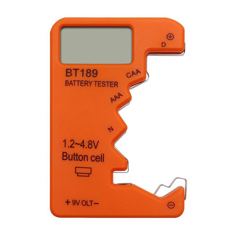 

Bt189 Ультра-компактный тестер аккумуляторов 9 В Aaaaa таблеточный элемент Универсальный бытовой ЖК-цифровой дисплей тестер аккумуляторов Детектор внешнего аккумулятора оранжевый
