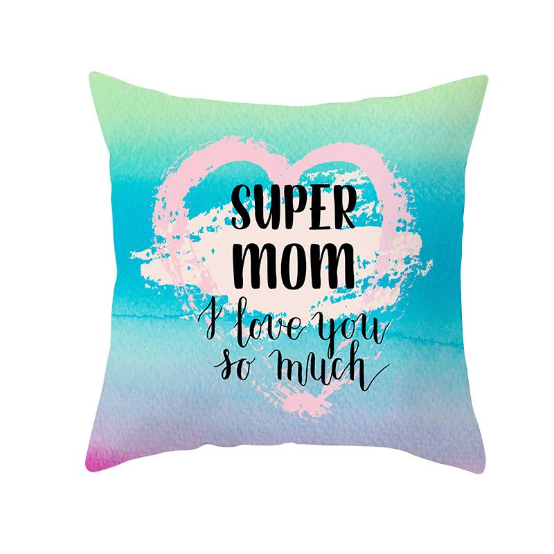 Mother's Day Pillow Peach Skin Printed Pillow Cover Sofa Cushion Cover Car Cushion Cover Home Decoration