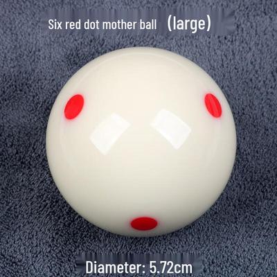 Large Crystal Billiard Cue Ball - Orange Center 6 Red Dots
