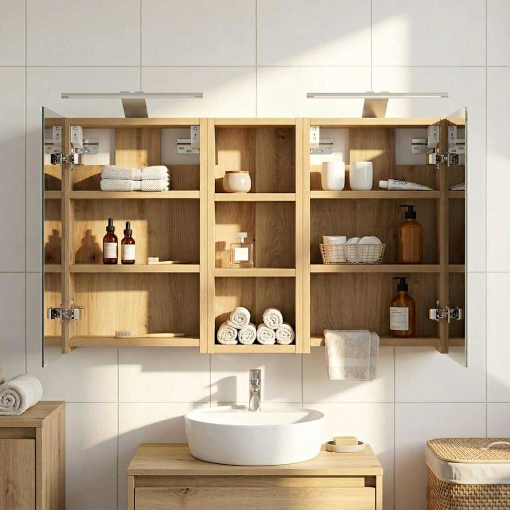 Bathroom Cabinet Set 3 Pcs 80 X 10.5 X 50 Cm Engineered Wood