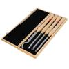 4PCS Lathe Turning Tool Set Removable Wooden Handle Incisive Hard Alloy Steel Lathe Tool for