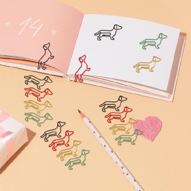 100 Pcs Lovely Animal Bookmarks Decorative Paper Clips Dogs Shaped Paper Clips Office School Supplies