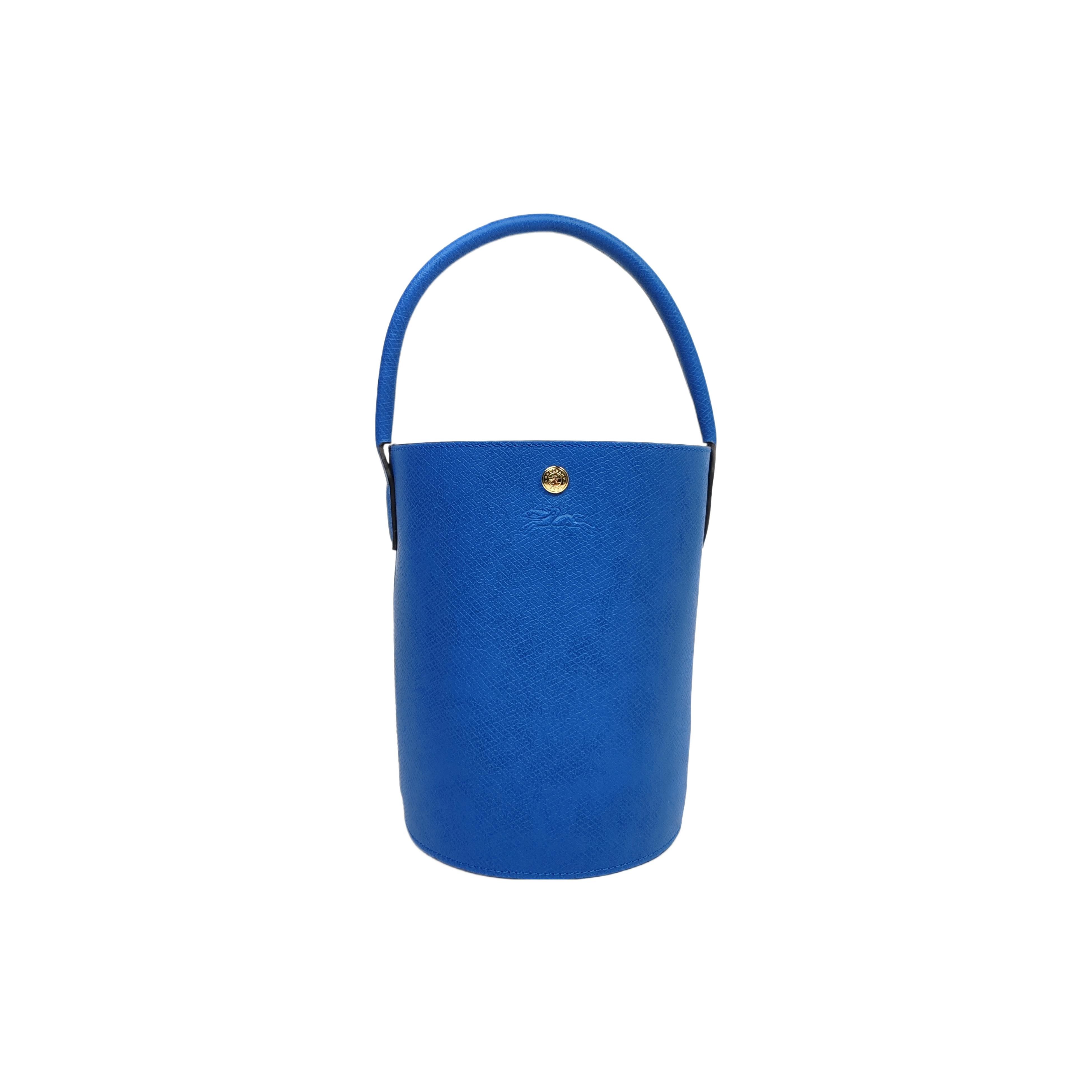 

Longchamp Épure Solid Color Short Handle Snap Leather Bucket Bag Women Handbags Dark-Blue 10161HYZ487 Basic Set (Bag+Dust Bag)