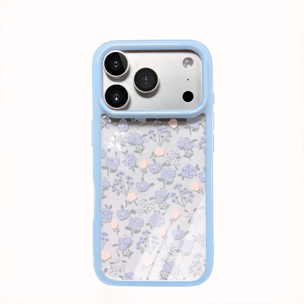 Full screen small orchid transparent mobile phone case, suitable for Apple 17/16Promax mobile phone case, iPhone15 protective case.