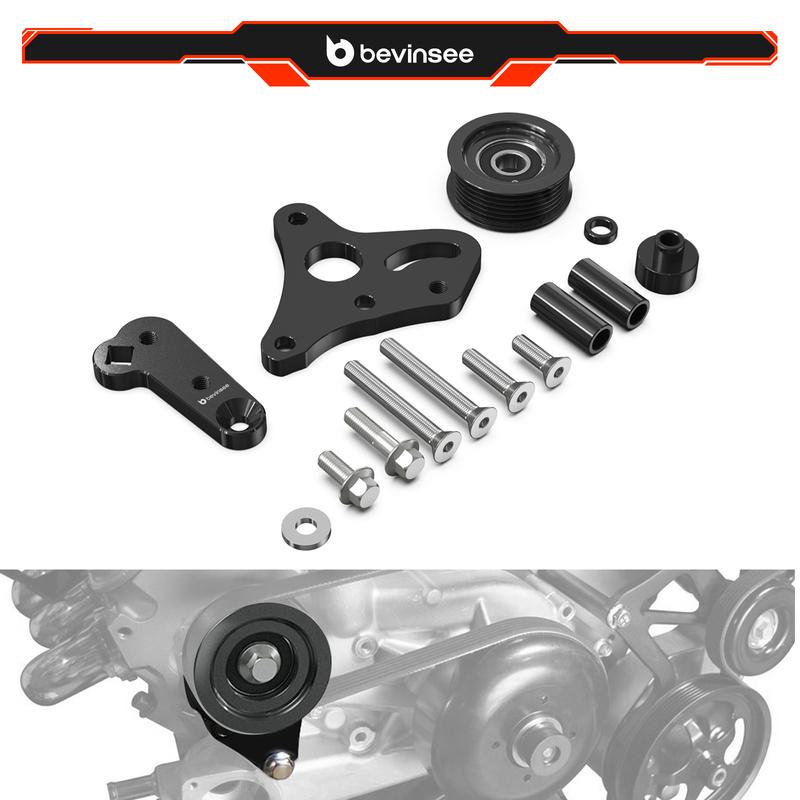 For LS Truck Manual Belt Tensioner w/Pulley, for Cadillac Escalade, for Chevrolet Tahoe, for GMC Sierra/Yukon, for Hummer H2
