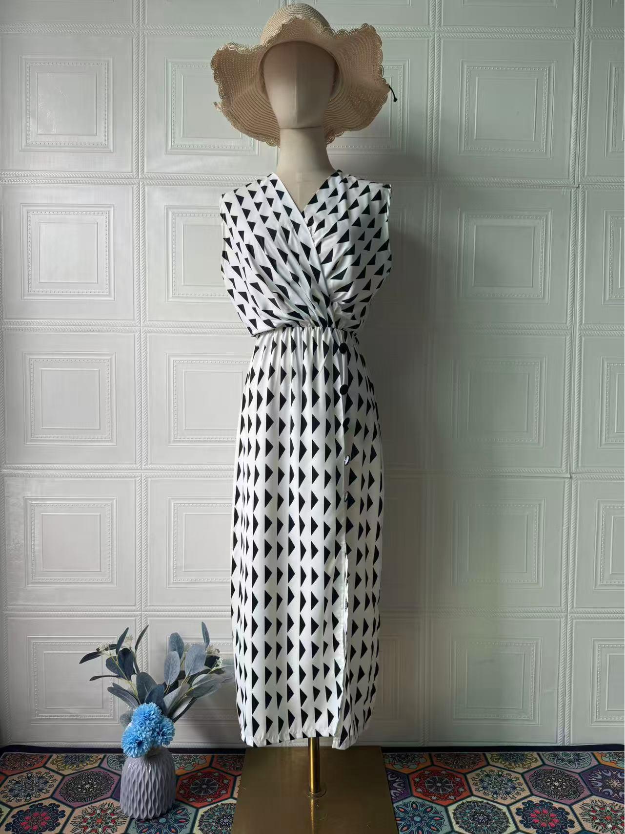 

2025 Европейское и американское повседневное длинное платье с V-образным вырезом: Роскошный стиль S слоновая кость