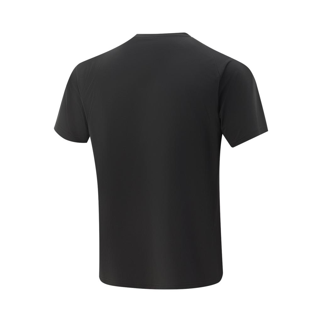 Li Ning Breathable Round Neck Letter Print Comfortable Short Sleeve T-Shirt Men Tops Black ATSV279-1