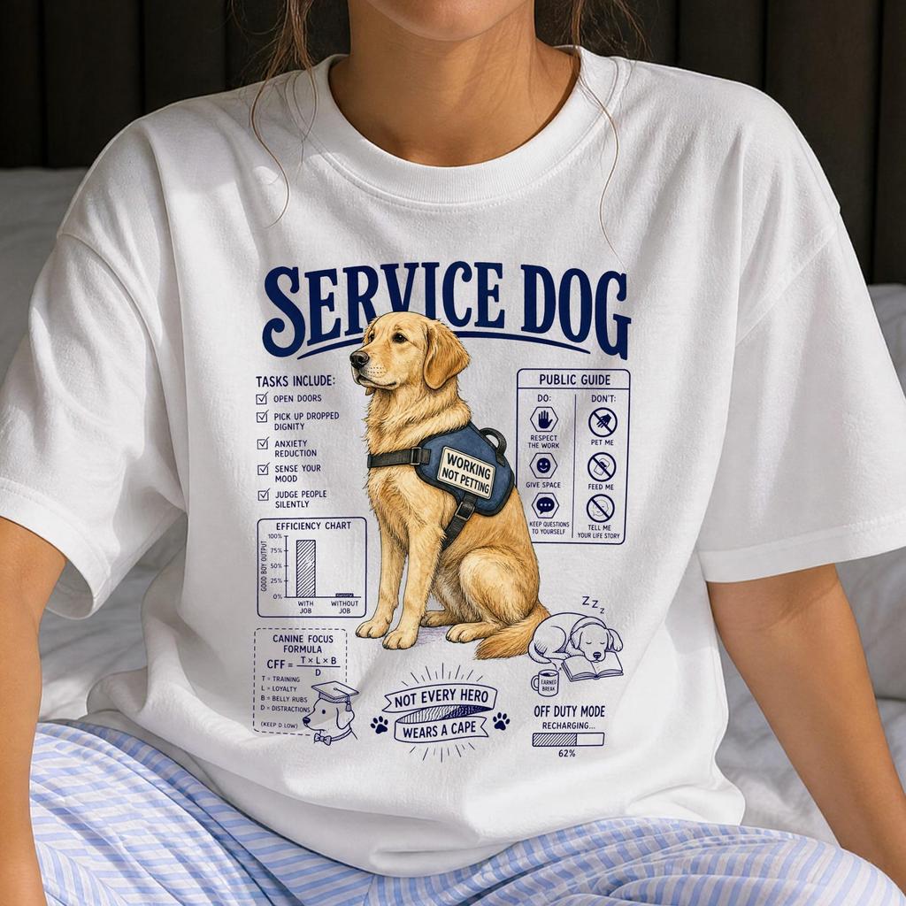 Funny Service Dog Shirt - Retro Dog Sports & Training Gift - Sarcastic Service Dog Clothing