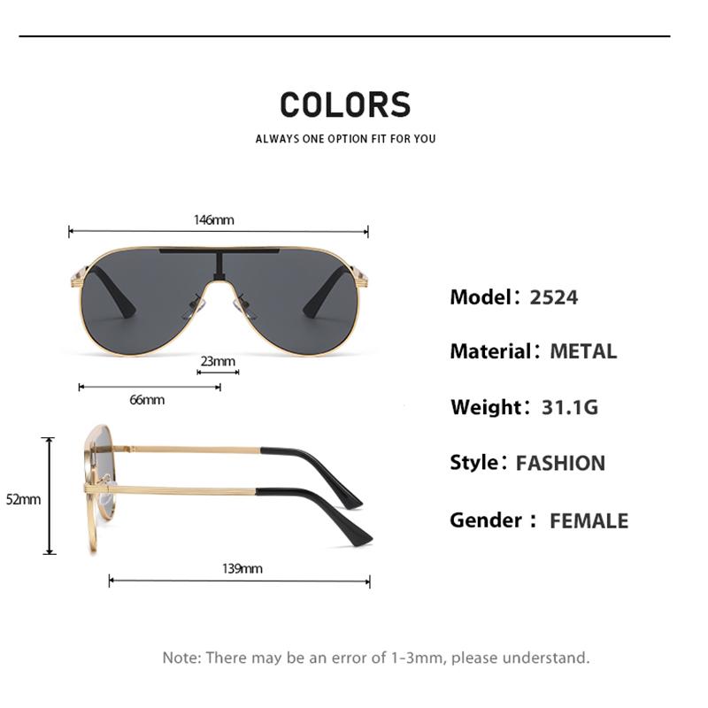 Gafas de sol de aviador unisex con montura ovalada para hombre y mujer, modernas y únicas, las últimas tonalidades de moda 2524