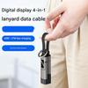 Multifunctional Keychain Charging Cord with Digital Display Zinc Alloy Construction 40Gbps Data Cable for Travel Use