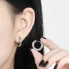 Stainless Steel Metal Hollow Hoop Huggie Earrings For Women Men Classic Simple Gold Color Round Chunky Earrings Zircon Gift