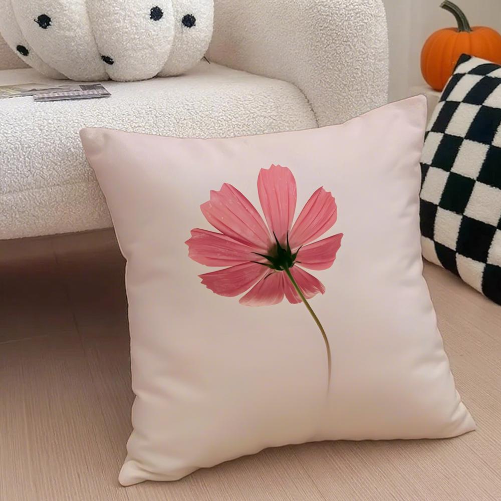 Still life with colorful flowers Cushion Cover Throw Pillow Cover Hidden Button Durable Polyester Chair Cushion
