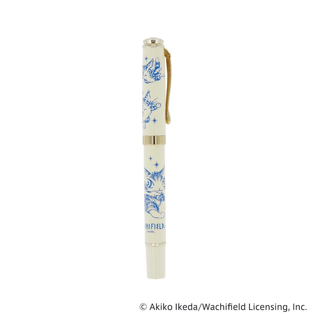 Wachifield Dayan the Cat Fountain Pen with Cartridge and Ink Fine Nib eHONTOMO Nippon Shuppan Hanbai IP909898 (Ivory) Converter. Color Blue-Black.
